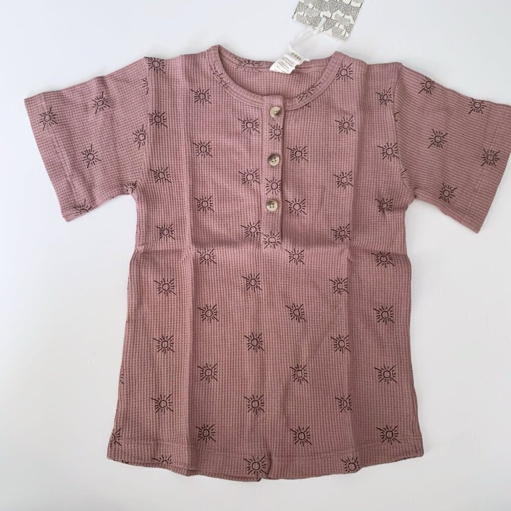 NWT Kate Quinn Organics Girl Short Sleeve Henley tee 6 years